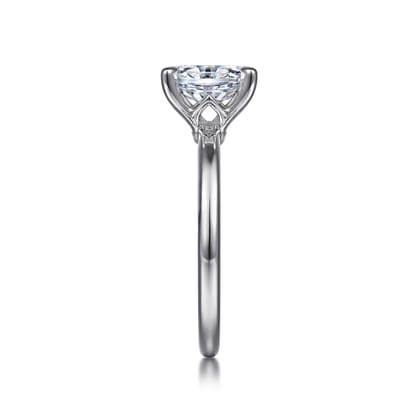 Ali - 14K White Gold Oval Diamond Engagement Ring