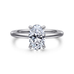 Ali - 14K White Gold Oval Diamond Engagement Ring