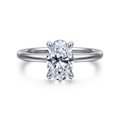 Ali - 14K White Gold Oval Diamond Engagement Ring