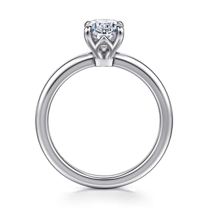 Ali - 14K White Gold Oval Diamond Engagement Ring
