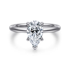 Ali - 14K White Gold Pear Shape Diamond Engagement Ring