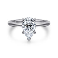Ali - 14K White Gold Pear Shape Diamond Engagement Ring