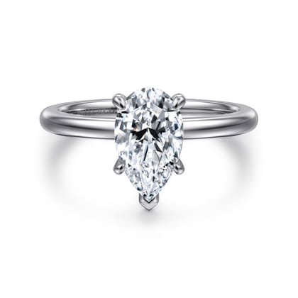 Ali - 14K White Gold Pear Shape Diamond Engagement Ring