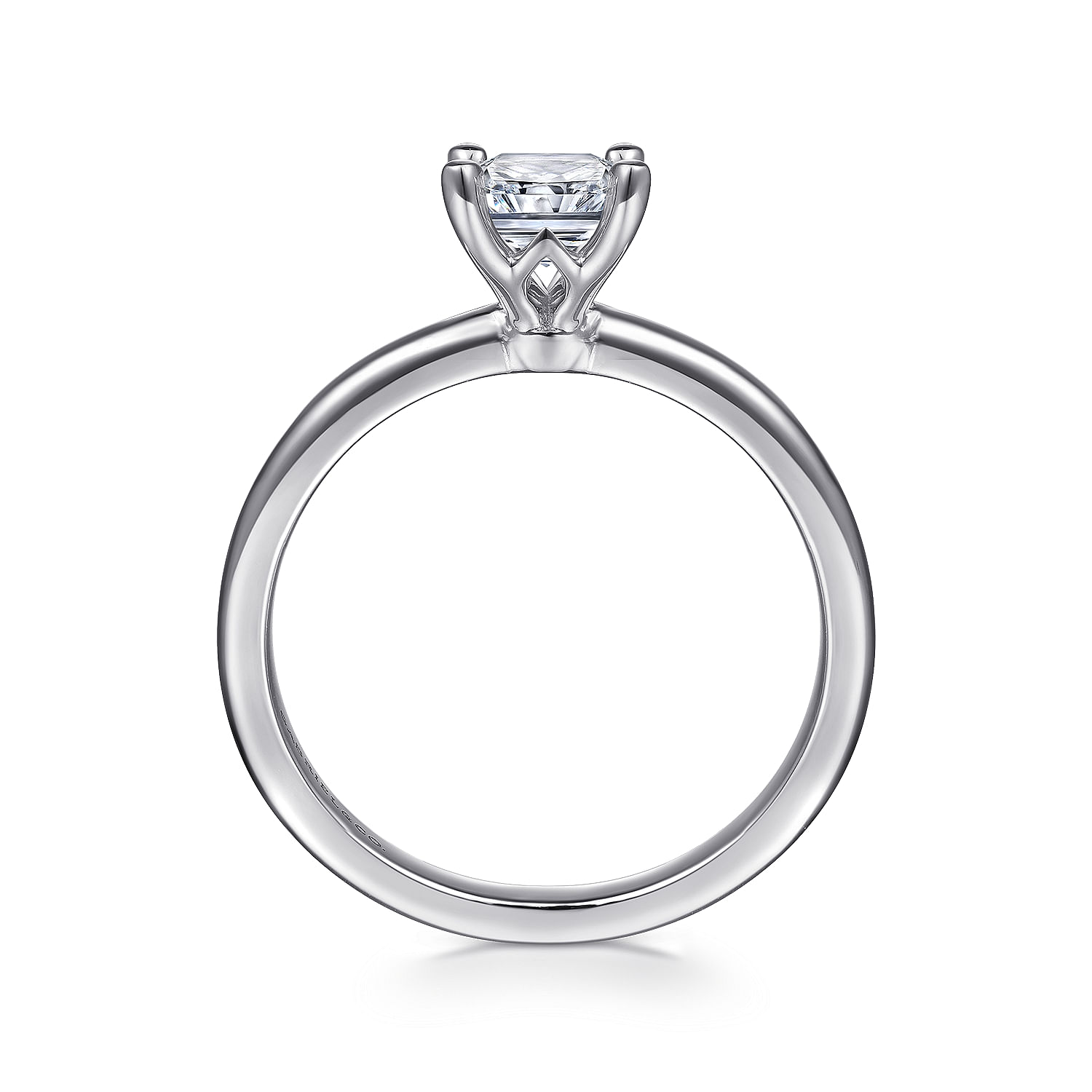 Ali - 14K White Gold Rectangular Radiant Cut Diamond Engagement Ring