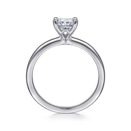 Ali - 14K White Gold Rectangular Radiant Cut Diamond Engagement Ring