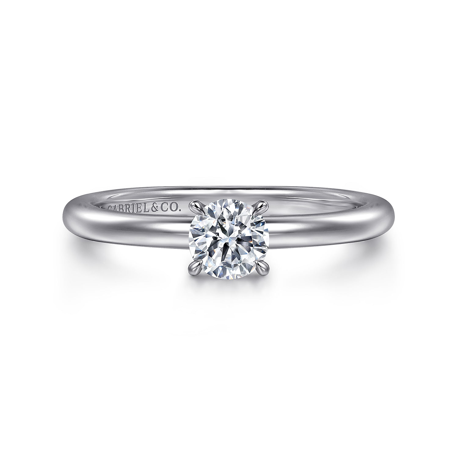 Ali - 14K White Gold Round Diamond Engagement Ring