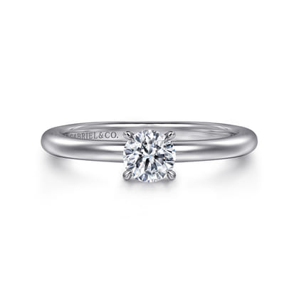Ali - 14K White Gold Round Diamond Engagement Ring