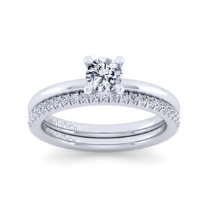 Ali - 14K White Gold Round Diamond Engagement Ring