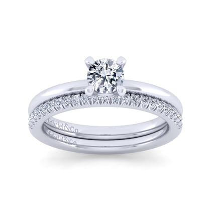 Ali - 14K White Gold Round Diamond Engagement Ring