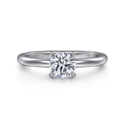 Ali - 14K White Gold Round Diamond Engagement Ring