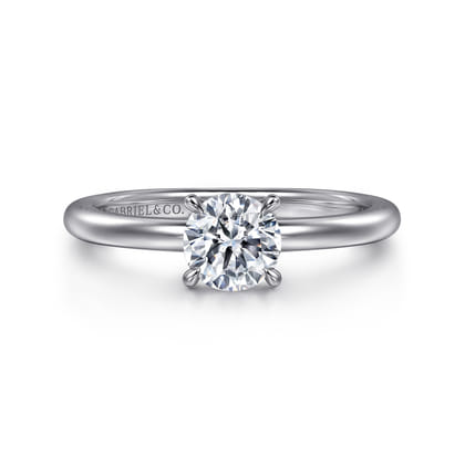 Ali - 14K White Gold Round Diamond Engagement Ring