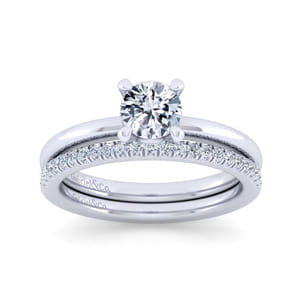 Ali - 14K White Gold Round Diamond Engagement Ring