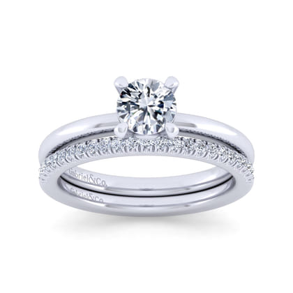 Ali - 14K White Gold Round Diamond Engagement Ring