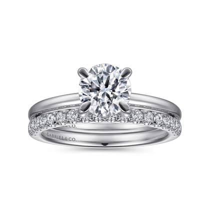 Ali - 14K White Gold Round Diamond Engagement Ring