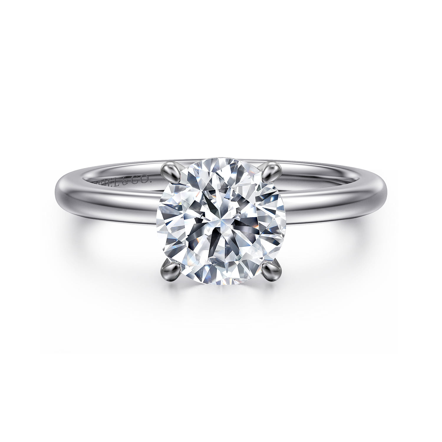 Ali - 14K White Gold Round Diamond Engagement Ring