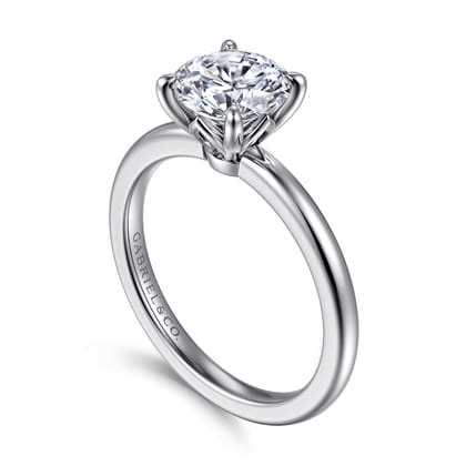 Ali - 14K White Gold Round Diamond Engagement Ring