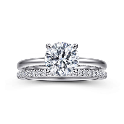 Ali - 14K White Gold Round Diamond Engagement Ring