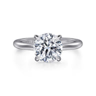 Ali - 14K White Gold Round Diamond Engagement Ring