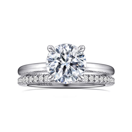 Ali - 14K White Gold Round Diamond Engagement Ring