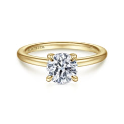 Ali - 14K Yellow Gold Round Diamond Engagement Ring