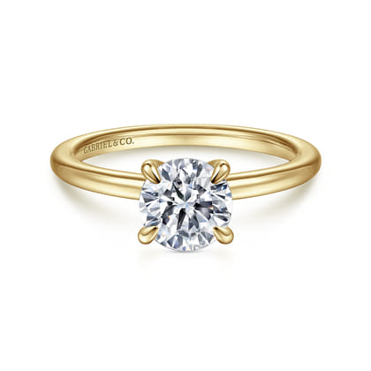 Ali - 14K Yellow Gold Round Diamond Engagement Ring
