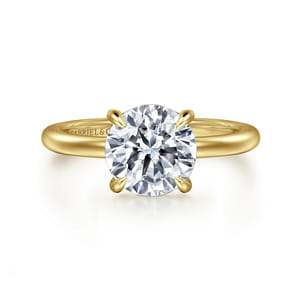 Ali - 14K Yellow Gold Round Diamond Engagement Ring