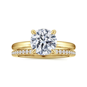 Ali - 14K Yellow Gold Round Diamond Engagement Ring