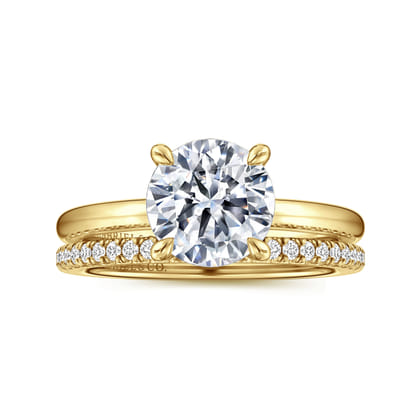 Ali - 14K Yellow Gold Round Diamond Engagement Ring