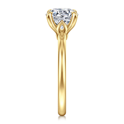 Ali - 14K Yellow Gold Round Diamond Engagement Ring