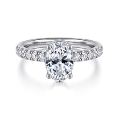 Alina - 14K White Gold Oval Diamond Engagement Ring