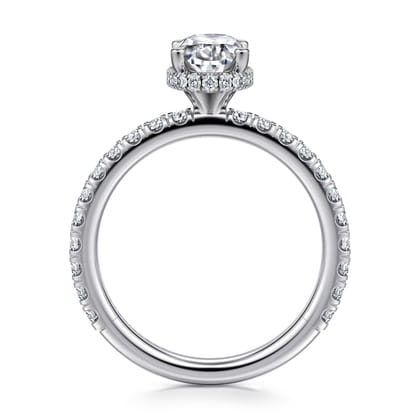 Alina - 14K White Gold Oval Diamond Engagement Ring