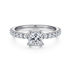 Alina - Platinum Hidden Halo Diamond Engagement Ring