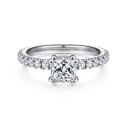 Alina - Platinum Hidden Halo Diamond Engagement Ring