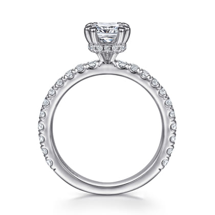 Alina - Platinum Hidden Halo Diamond Engagement Ring