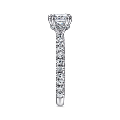 Alina - Platinum Hidden Halo Diamond Engagement Ring