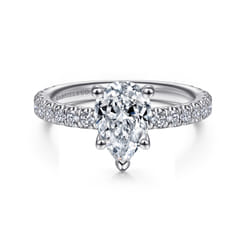 Alina - Platinum Hidden Halo Pear Shape Diamond Engagement Ring