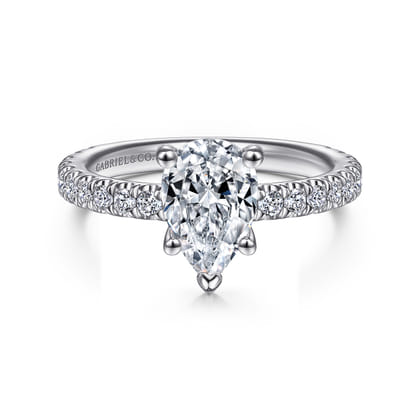 Alina - Platinum Hidden Halo Pear Shape Diamond Engagement Ring