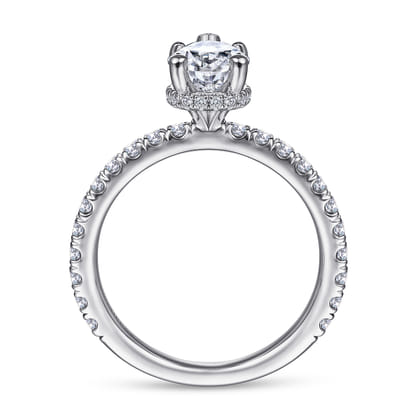 Alina - Platinum Hidden Halo Pear Shape Diamond Engagement Ring