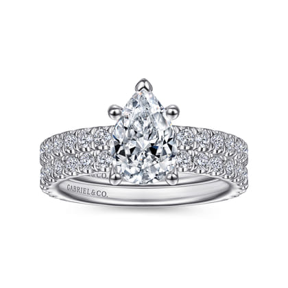 Alina - Platinum Hidden Halo Pear Shape Diamond Engagement Ring