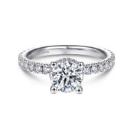 Alina - Platinum Hidden Halo Round Diamond Engagement Ring