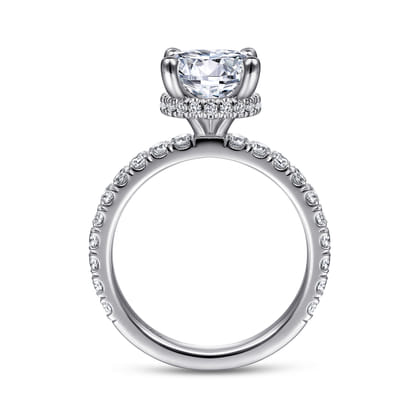 Alina - Platinum Hidden Halo Round Diamond Engagement Ring