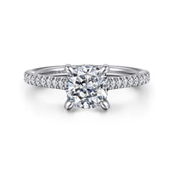 Aline - 14K White Gold Cushion Cut Diamond Engagement Ring