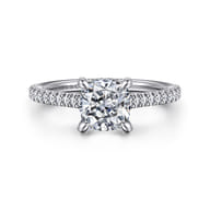 Aline - 14K White Gold Cushion Cut Diamond Engagement Ring