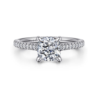 Aline - 14K White Gold Cushion Cut Diamond Engagement Ring