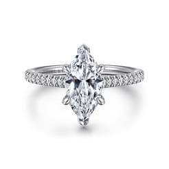 Aline - 14K White Gold Marquise Shape Diamond Engagement Ring
