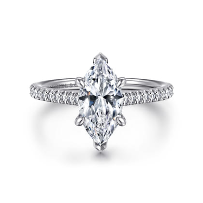 Aline - 14K White Gold Marquise Shape Diamond Engagement Ring