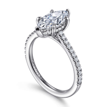 Aline - 14K White Gold Marquise Shape Diamond Engagement Ring