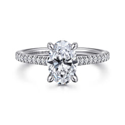 Aline - 14K White Gold Oval Diamond Engagement Ring