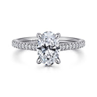 Aline - 14K White Gold Oval Diamond Engagement Ring