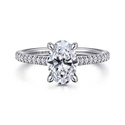 Aline - 14K White Gold Oval Diamond Engagement Ring